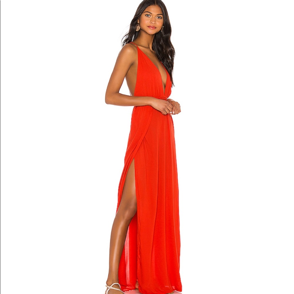 Indah Red Maxi Dress
